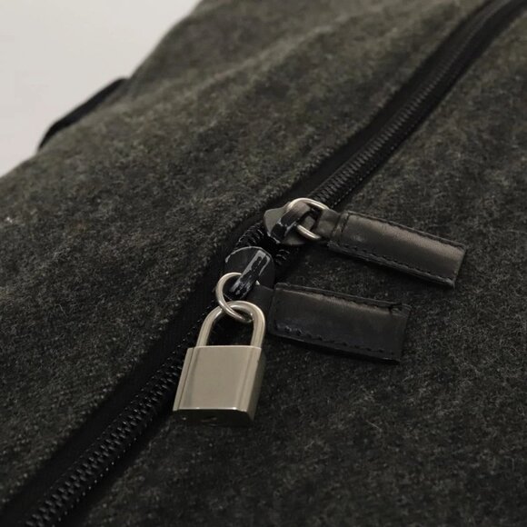 PRADA Boston Bag Wool 2way Gray Auth - Picture 7 of 16